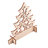 Drewniana wycinanka choinka Christmas tree, beżowy 