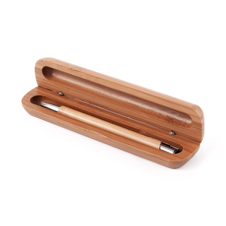 R01070 - Długopis Vizela w bambusowym etui, brązowy 