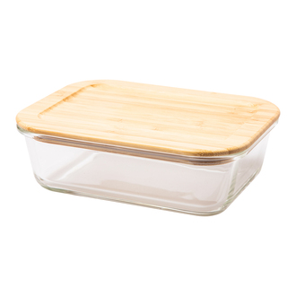 R08443 - Lunch box Glasial 1000 ml, brązowy/transparentny 