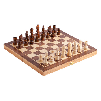 R08854 - Drewniane szachy, brązowy 