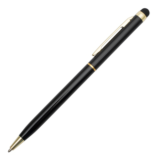 R73409 - Długopis aluminiowy Touch Tip Gold, czarny 