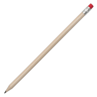 R73766 - Ołówek z gumką, czerwony/ecru 