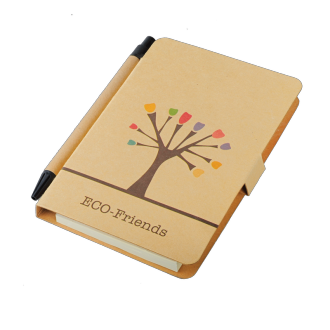 R73797 - Notes 80x140/50k gładki Tree z długopisem, brązowy 