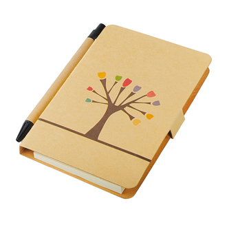 R73797 - Notes 80x140/50k gładki Tree z długopisem, beżowy 