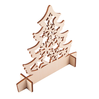 X91024 - Drewniana wycinanka choinka Christmas tree, beżowy 