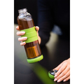 R08268.05 - Szklana butelka z zaparzaczem do herbaty Sulmona 550 ml, zielony 