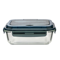 R08444.02 - Szklany lunch box ze sztućcami 1000 ml Lagos, czarny 