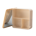 R73534.10 - Pudełko z bambusową pokrywką i dużym lusterkiem Vanity, brązowy 