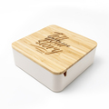 R73534.10 - Pudełko z bambusową pokrywką i dużym lusterkiem Vanity, brązowy 