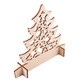 X91024.13 - Drewniana wycinanka choinka Christmas tree, beżowy 